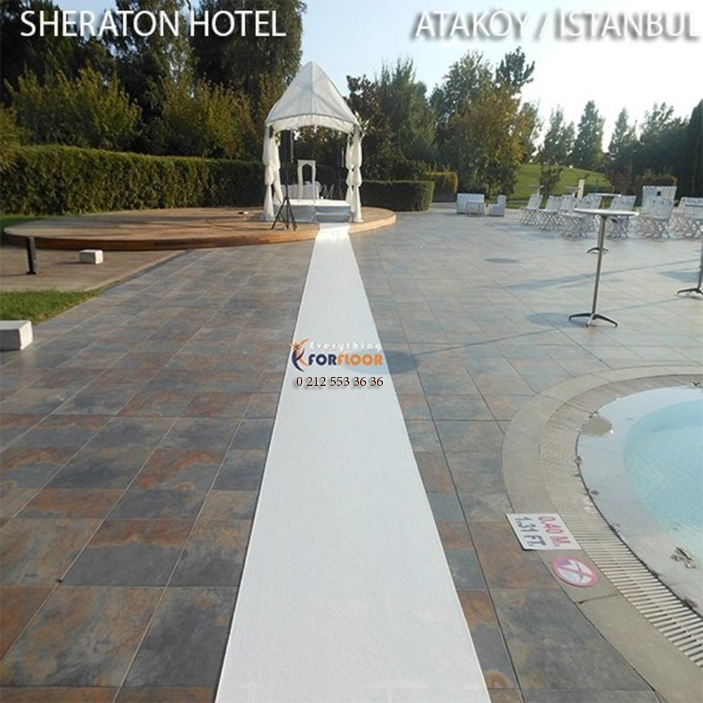 Beyaz Gelin Yolu Halısı Top