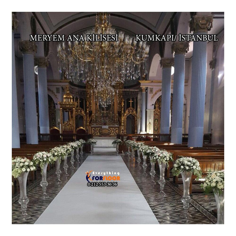 Beyaz Gelin Yolu Halısı